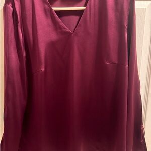Boss Plum Long Sleeve Relaxed Blouse